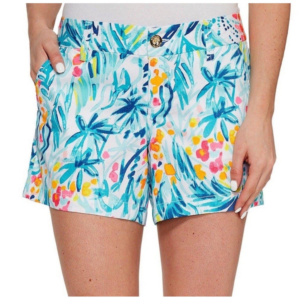 Women's Lilly Pulitzer Callahan Shorts 5" Inseam Serene Blue Tippy Top Size 6